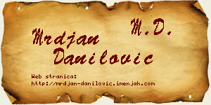 Mrđan Danilović vizit kartica